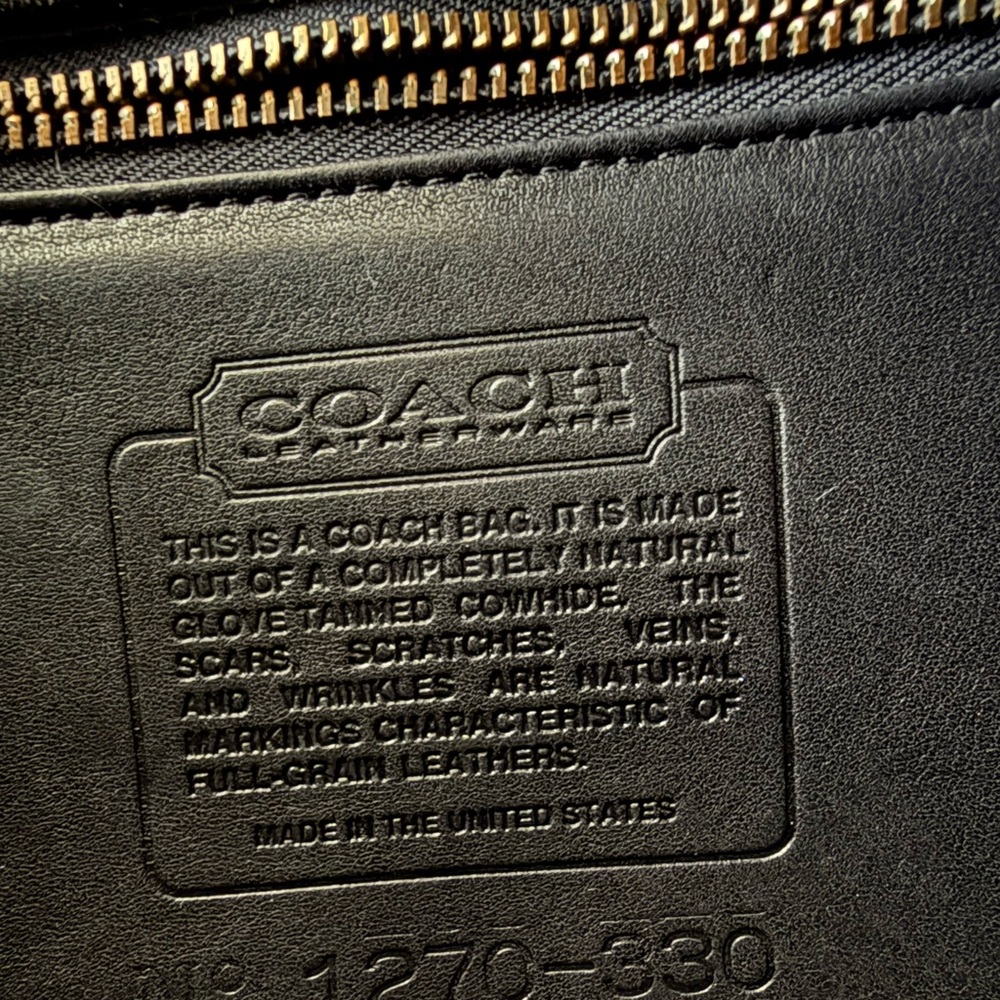 Vintage Coach Willis Black Leather Bag with Hangtag - Picture 3 of 9